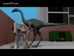 Hot whore screwed by dinosaur 